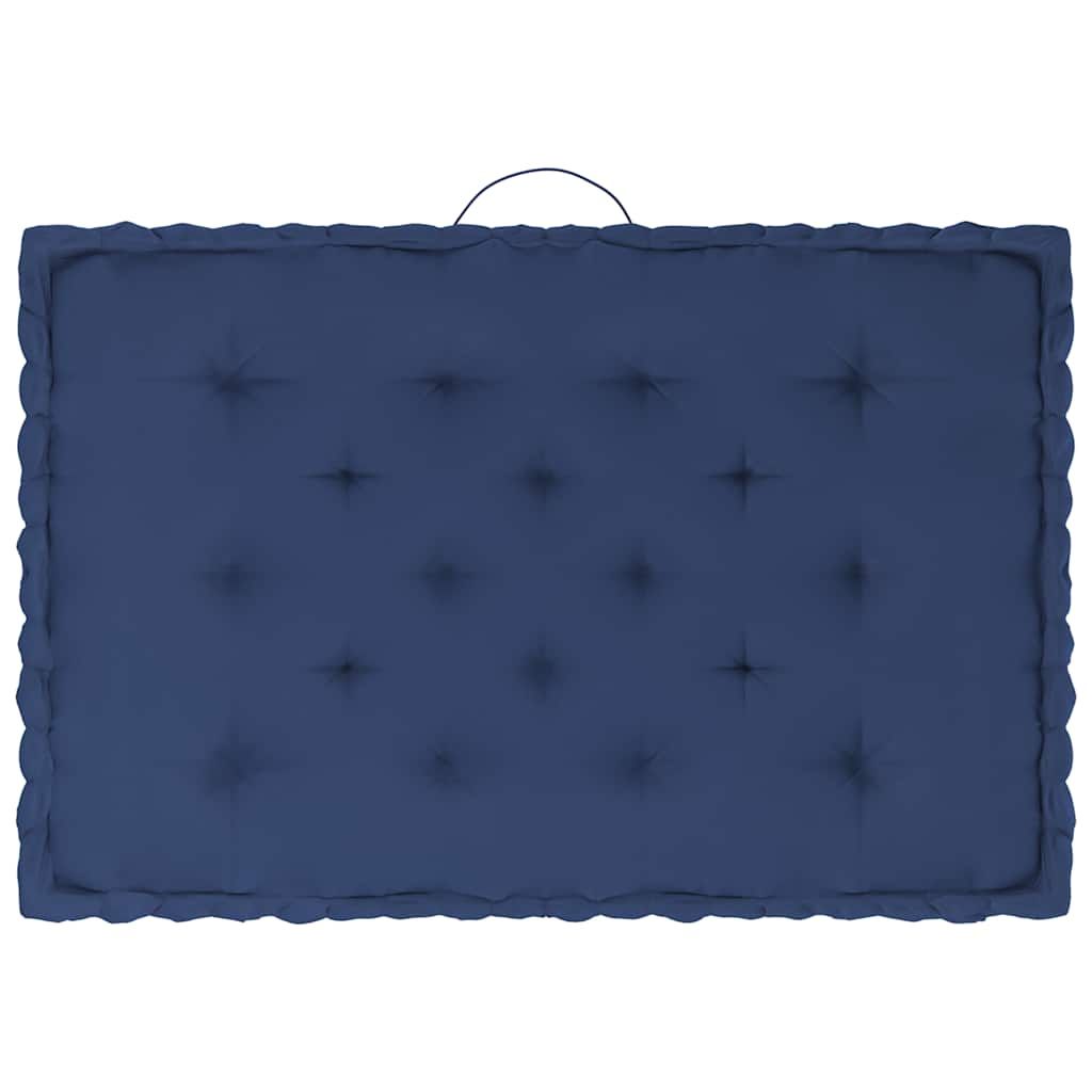 Cuscini per Pallet e Pavimento 7 pz Blu Navy Chiaro in Cotone vidaXL
