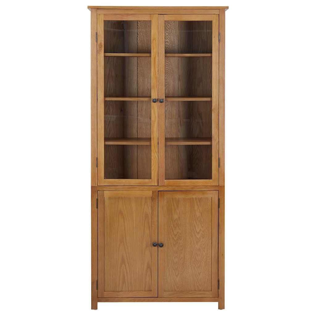 Libreria con 4 Ante 90x35x200 cm in Rovere Massello e Vetro vidaXL