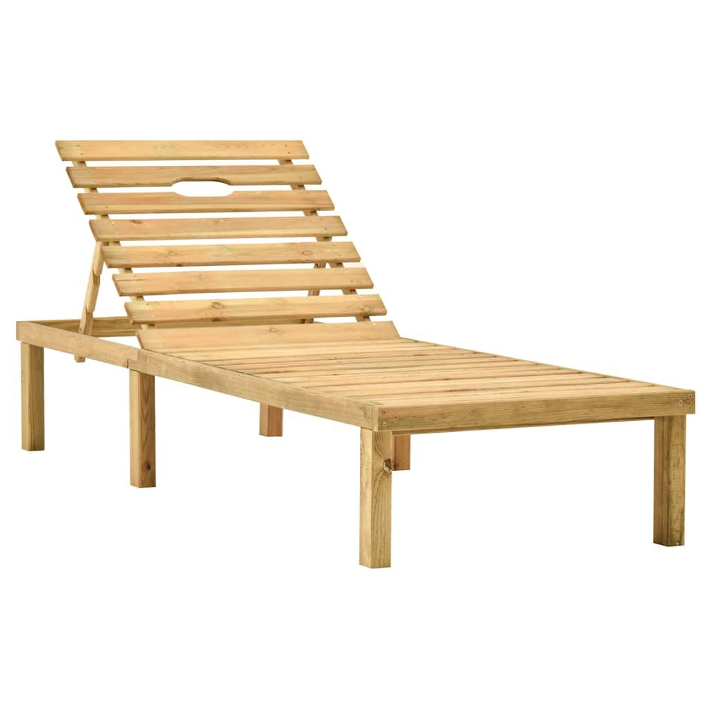 Lettino da Giardino con Tavolino Cuscino Legno Pino Impregnato vidaXL