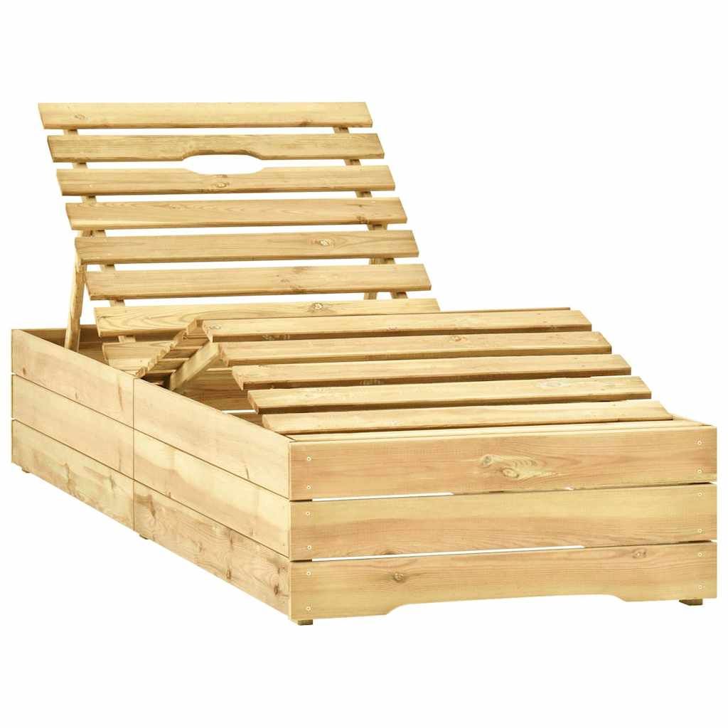 Lettino da Giardino con Cuscino Talpa in Legno Pino Impregnato vidaXL