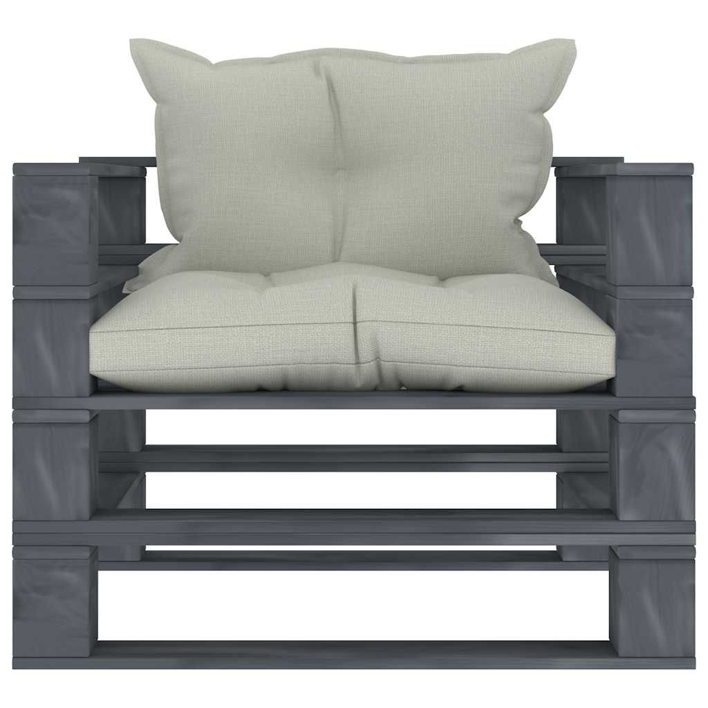 Divano da Giardino in Pallet con Cuscini Beige in Legno vidaXL