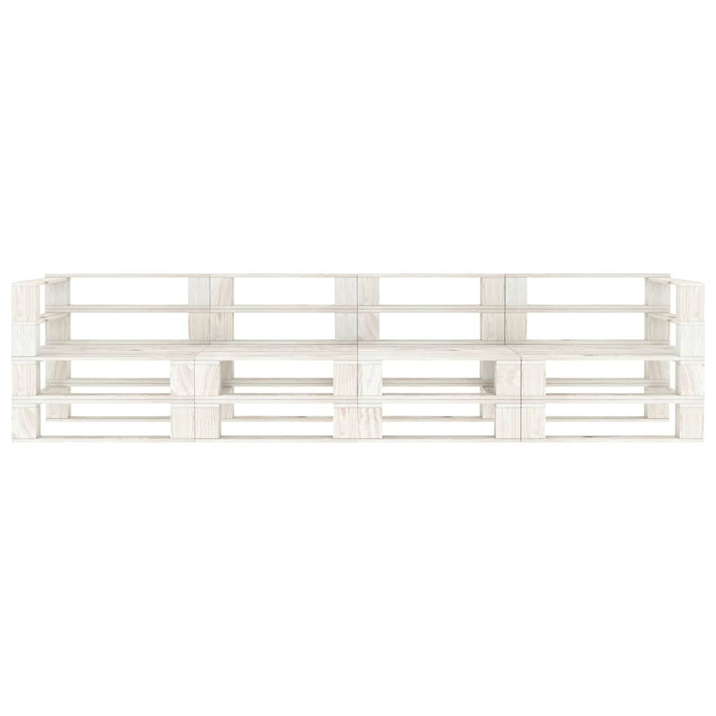 Divano da Giardino a Pallet 4 Posti Bianco in Legno vidaXL