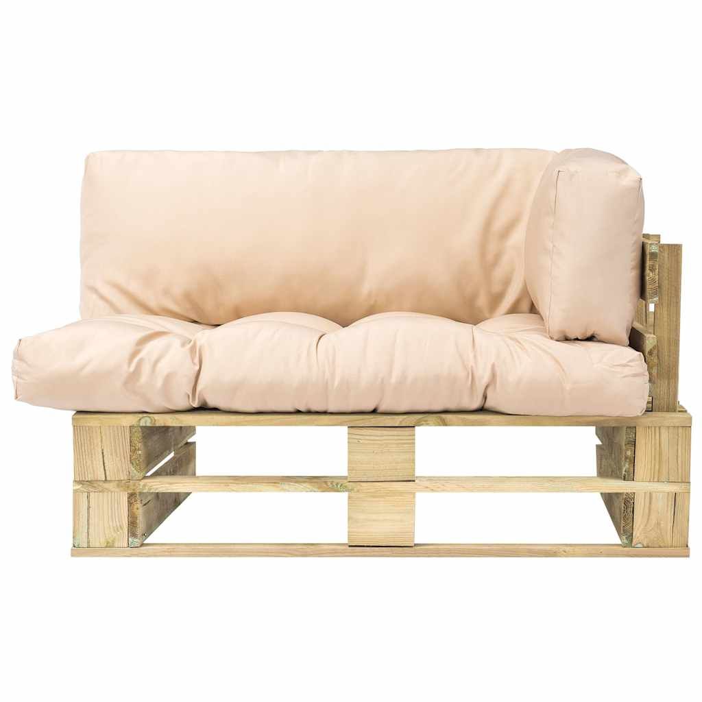 Divano da Giardino a Pallet con Cuscini Sabbia in Legno di Pino vidaXL