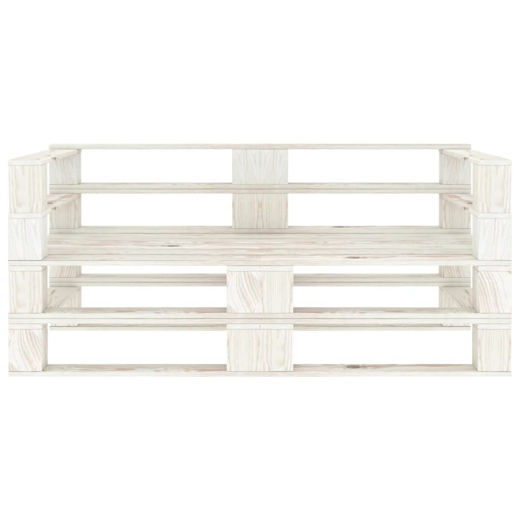 Divano da Giardino a Pallet 2 Posti Bianco in Legno vidaXL