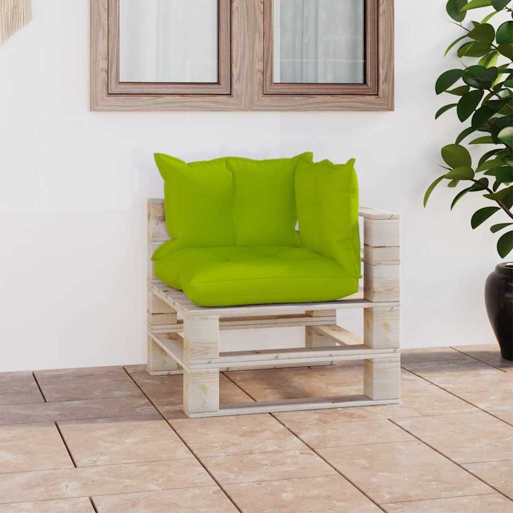 Divano Angolo da Giardino su Pallet e Cuscini in Legno di Pino vidaXL