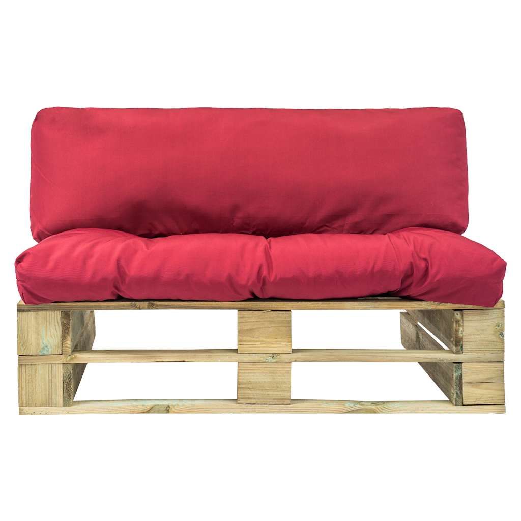 Divano da Giardino a Pallet con Cuscini Rossi in Legno di Pino vidaXL