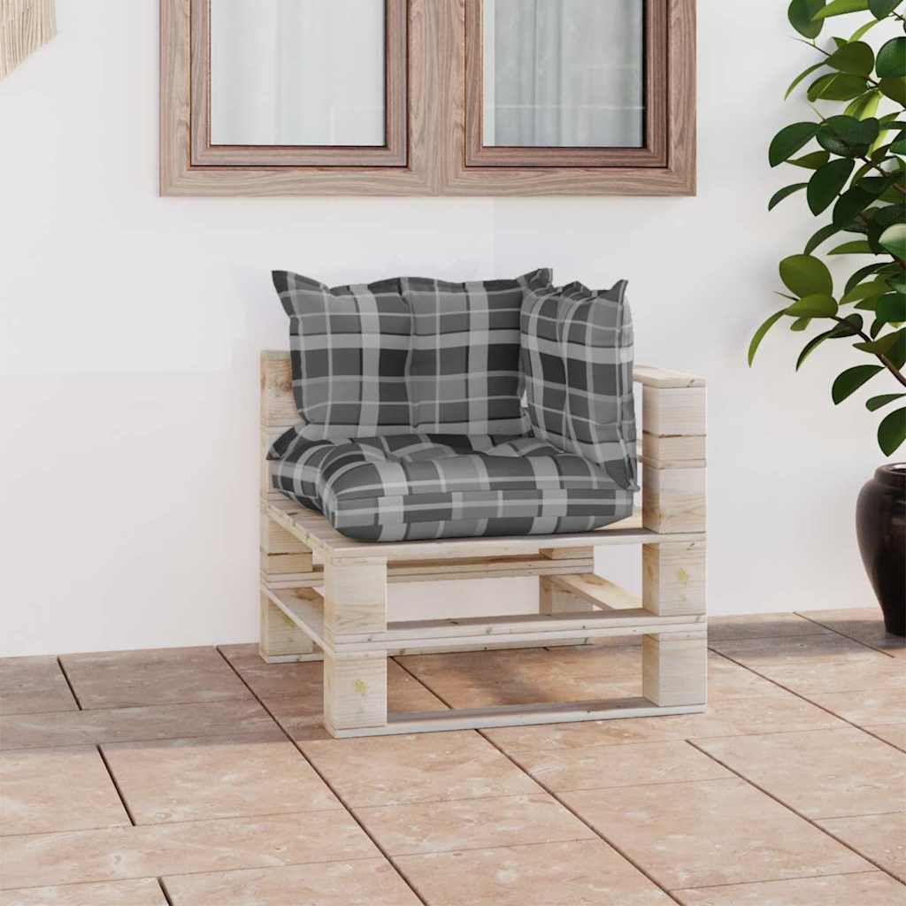 Divano Angolo da Giardino su Pallet e Cuscini in Legno di Pino vidaXL