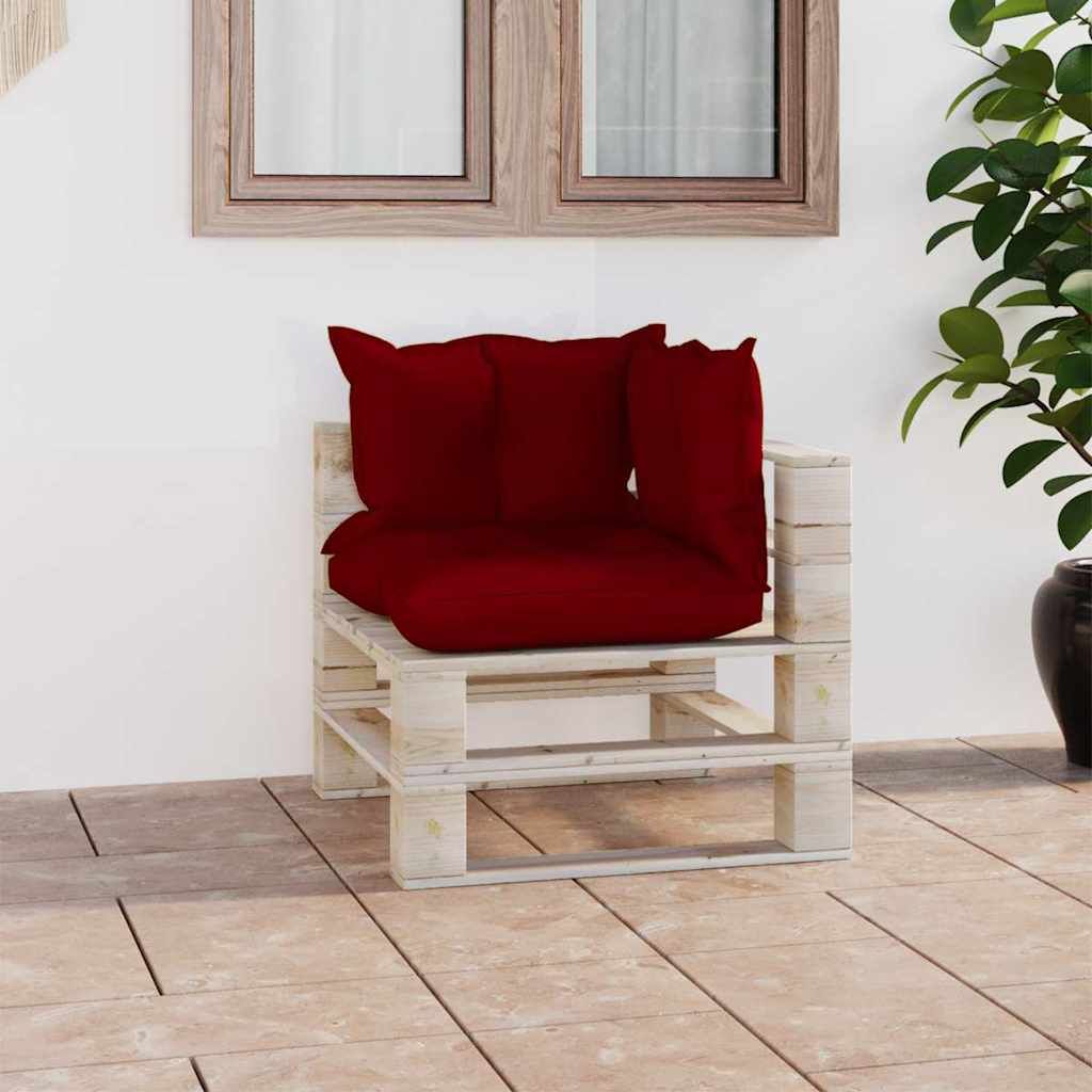 Divano Angolo da Giardino su Pallet e Cuscini in Legno di Pino vidaXL