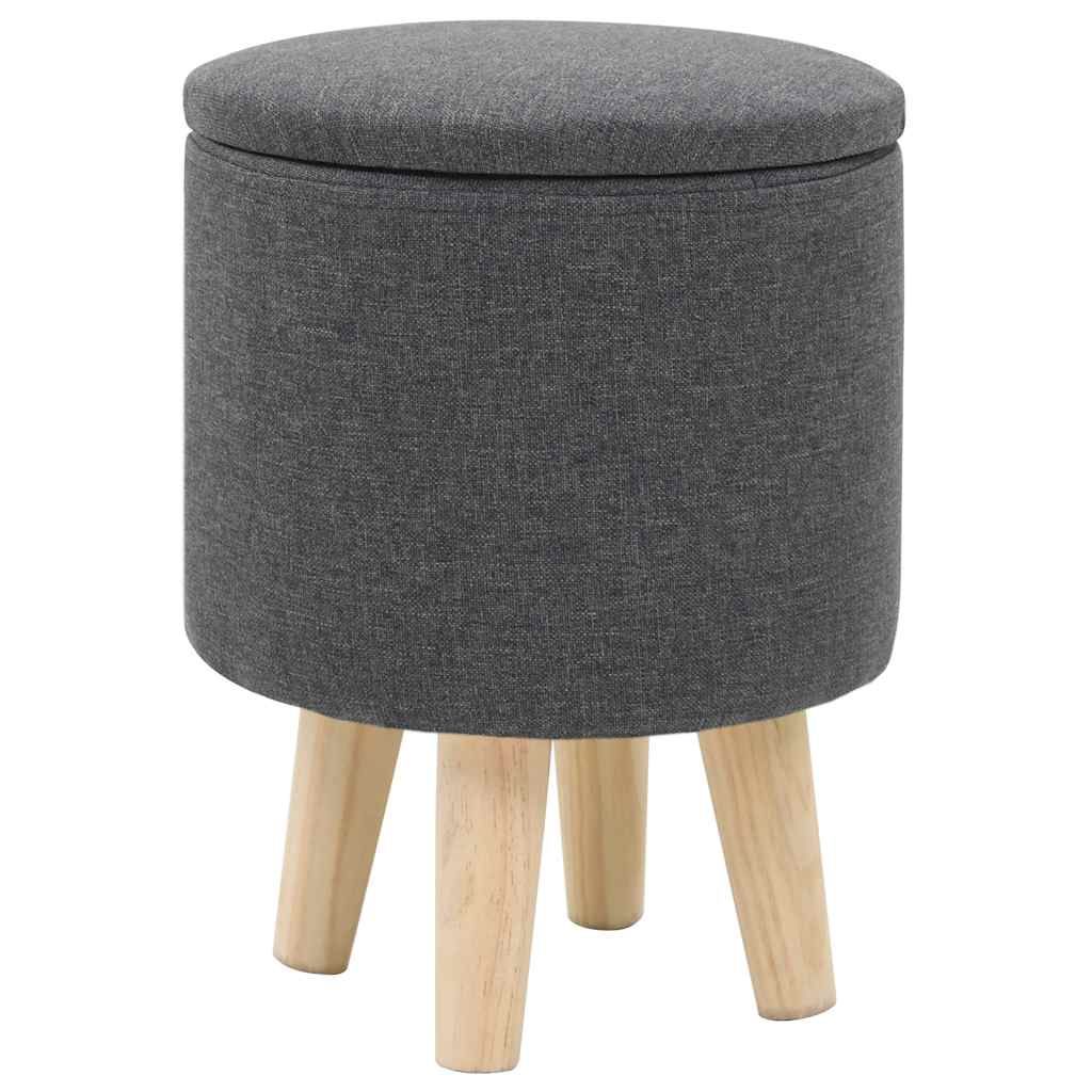 Sgabello in Tessuto Rotondo 24x32 cm Grigio Scuro vidaXL