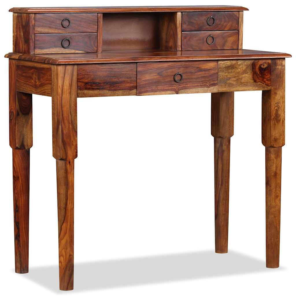 Scrivania 5 Cassetti in Legno Massello di Acacia 90x40x90 cm vidaXL