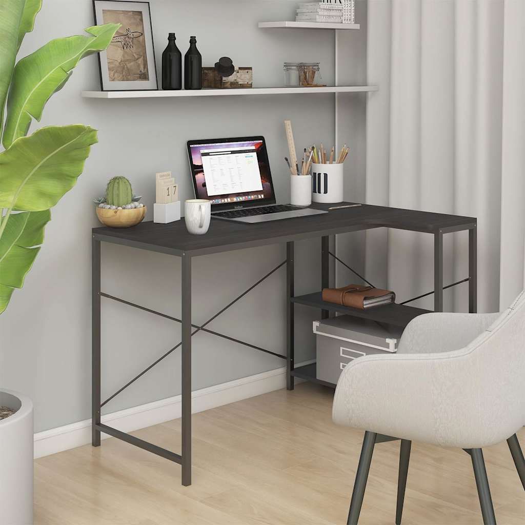 Scrivania da Computer Nera 110x72x70 cm in Legno Multistrato vidaXL