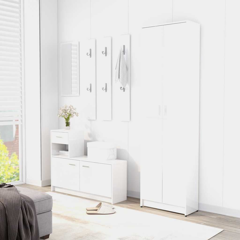 Set Mobili per Ingresso Bianco Lucido in Truciolato vidaXL
