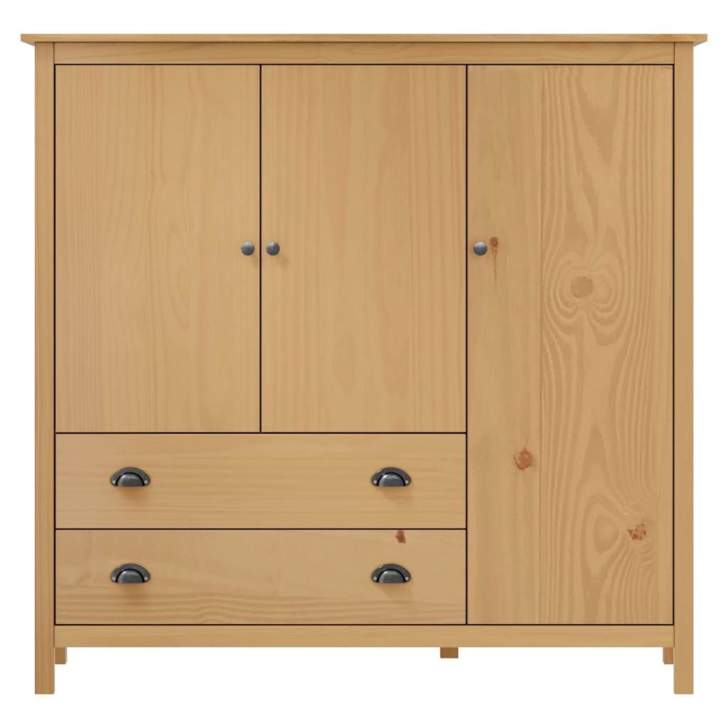 Armadio a 3 Ante Hill 142x45x137 cm Legno Massello di Pino vidaXL
