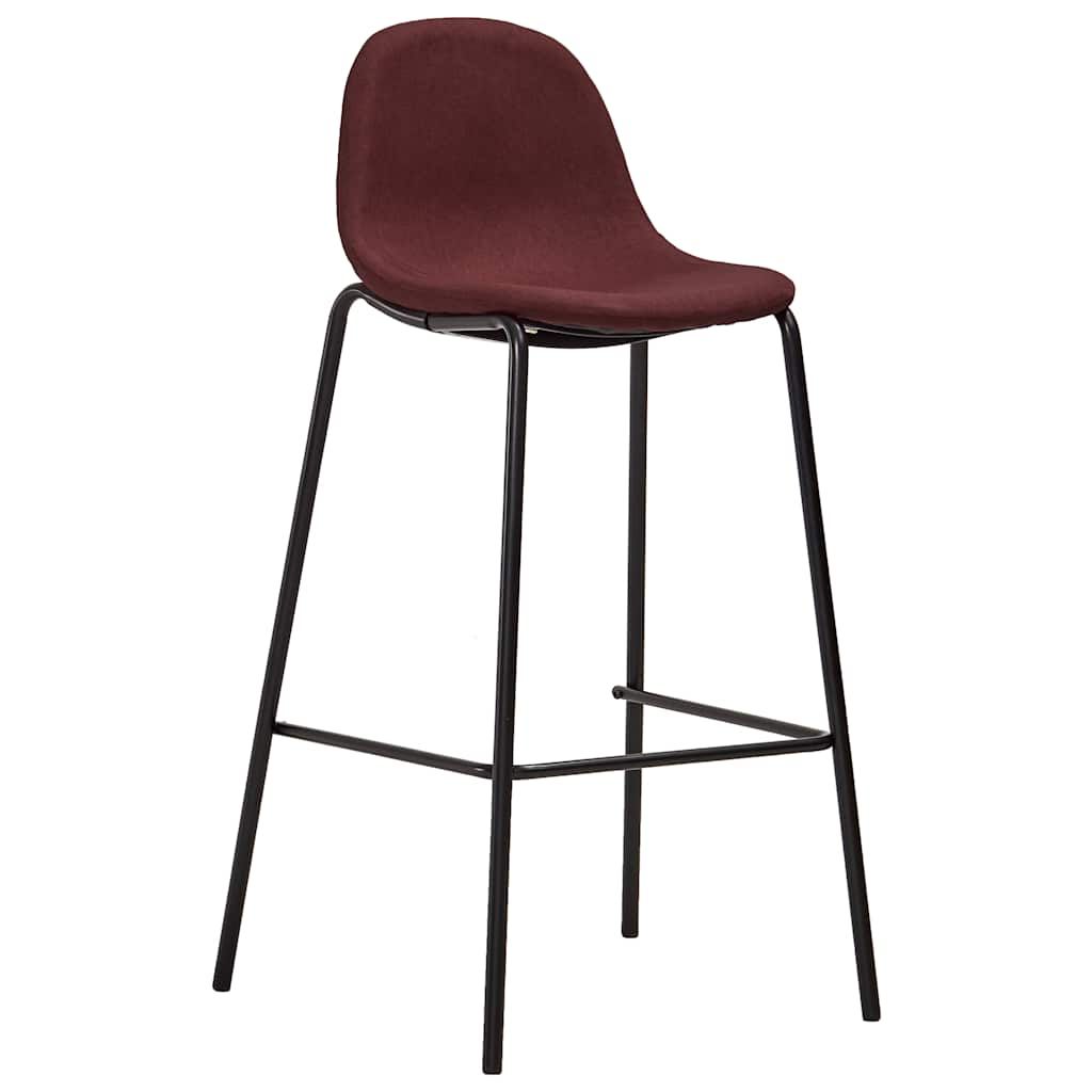 Sedie da Bar 4 pz Rosso Vino in Tessuto vidaXL
