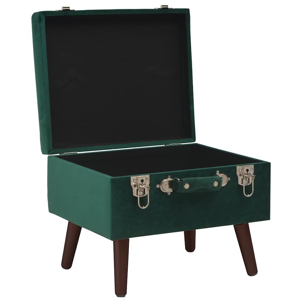 Sgabello con Contenitore 40 cm Verde in Velluto vidaXL