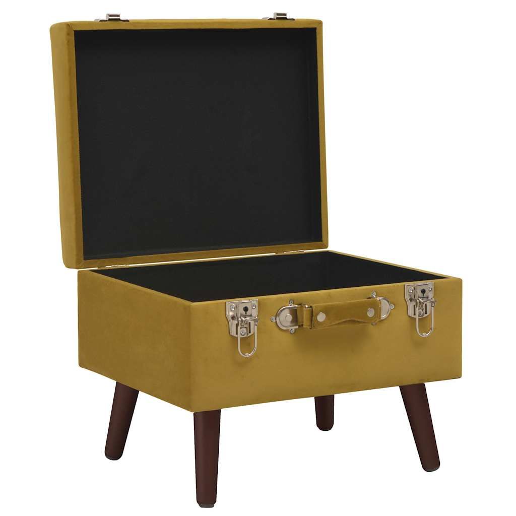 Sgabello con Contenitore 40 cm Giallo Senape in Velluto vidaXL