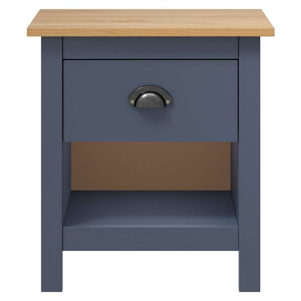Comodino Hill Grigio 46x35x49,5 cm Legno Massello di Pino vidaXL