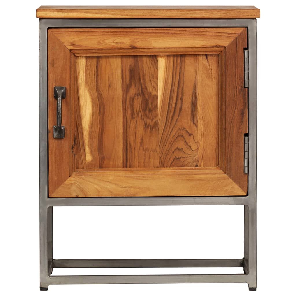 Comodino in Teak Recuperato e Acciaio 40x30x50cm vidaXL