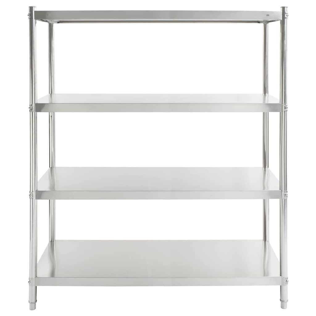 Scaffale da Cucina a 4 Livelli 150x48x155 cm in Acciaio Inox vidaXL