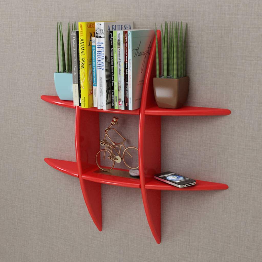 Mensola per Pareti Rosso MDF per Libri/DVD vidaXL