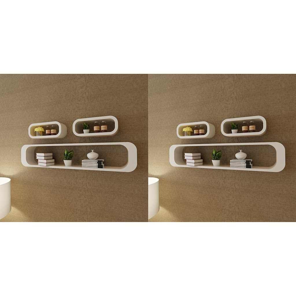 Mensole a Cubo da Parete 6 pz Bianco vidaXL