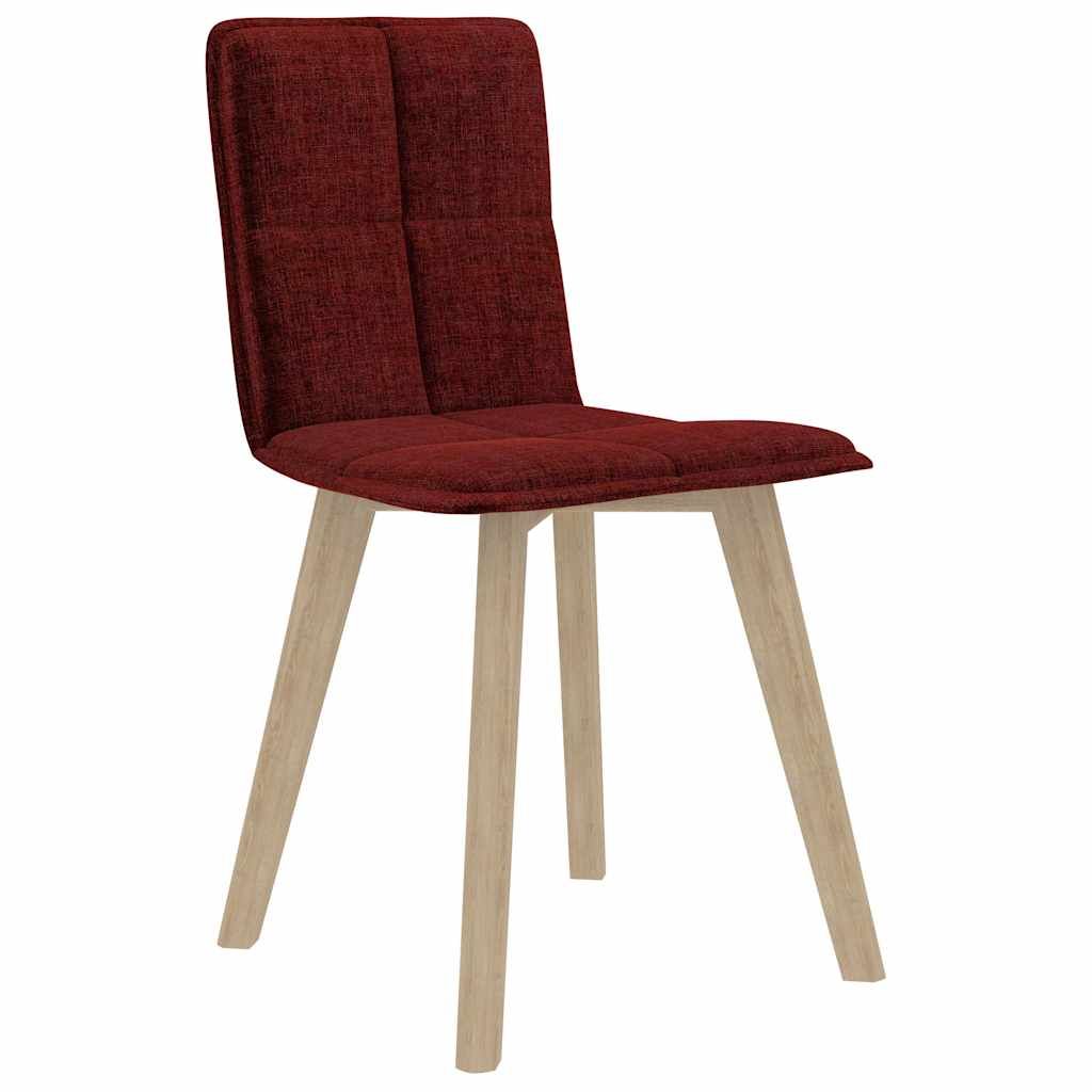Sedie da Pranzo 4 pz Rosso Vino in Tessuto vidaXL