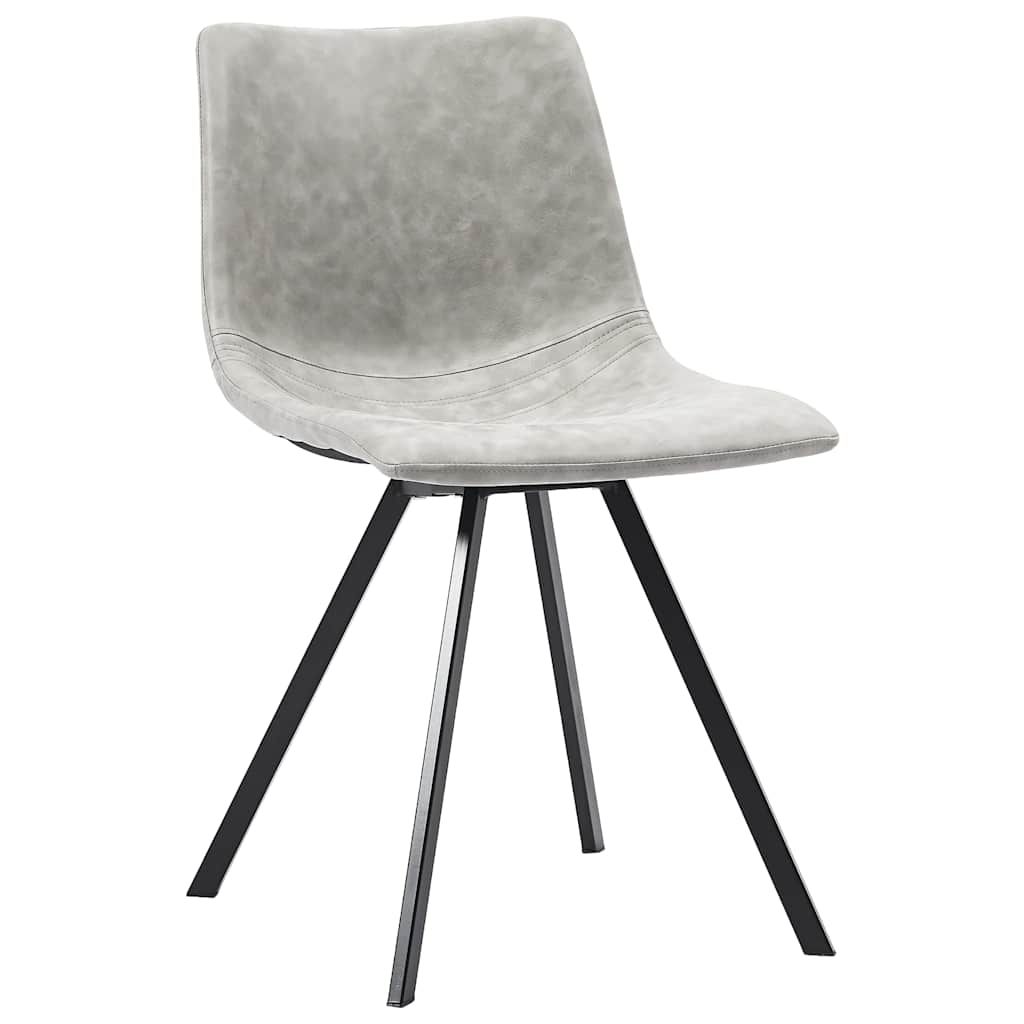 Sedie da Pranzo 2 pz Grigio Chiaro in Similpelle vidaXL