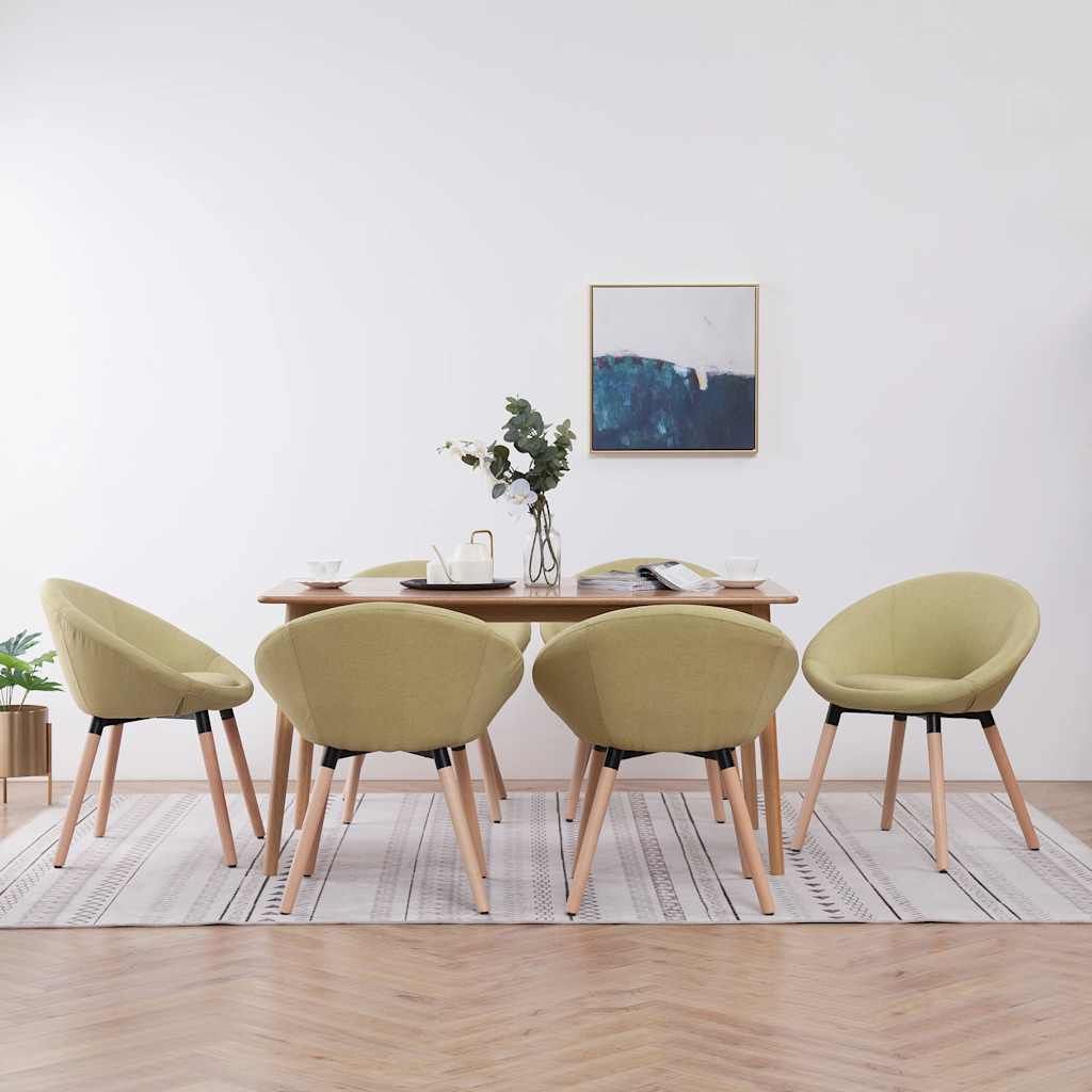 Sedie da Pranzo 6 pz Verdi in Tessuto vidaXL