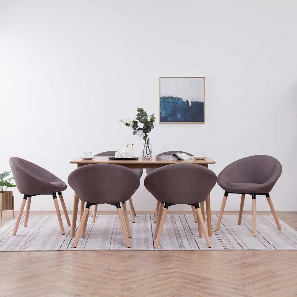 Sedie da Pranzo 6 pz Grigio Talpa in Tessuto vidaXL