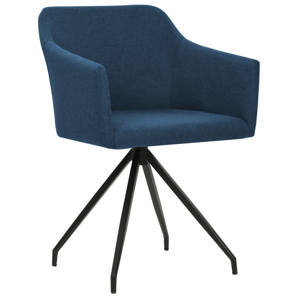 Sedie da Pranzo Girevoli 2 pz Blu in Tessuto vidaXL