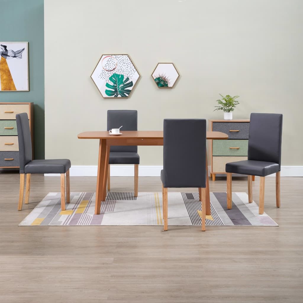 Sedie da Pranzo 4 pz Grigie in Similpelle vidaXL