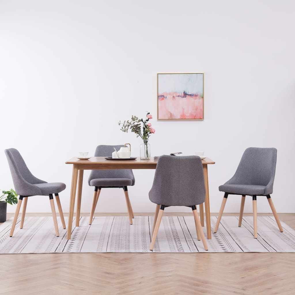 Sedie da Pranzo 4 pz Grigio Chiaro in Tessuto vidaXL