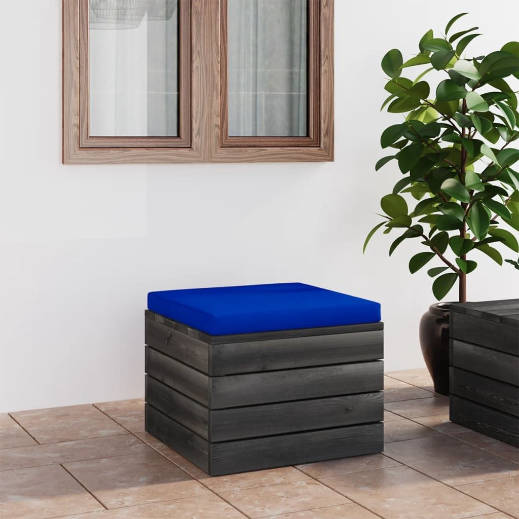 Pouf da Giardino su Pallet con Cuscino in Legno di Pino vidaXL