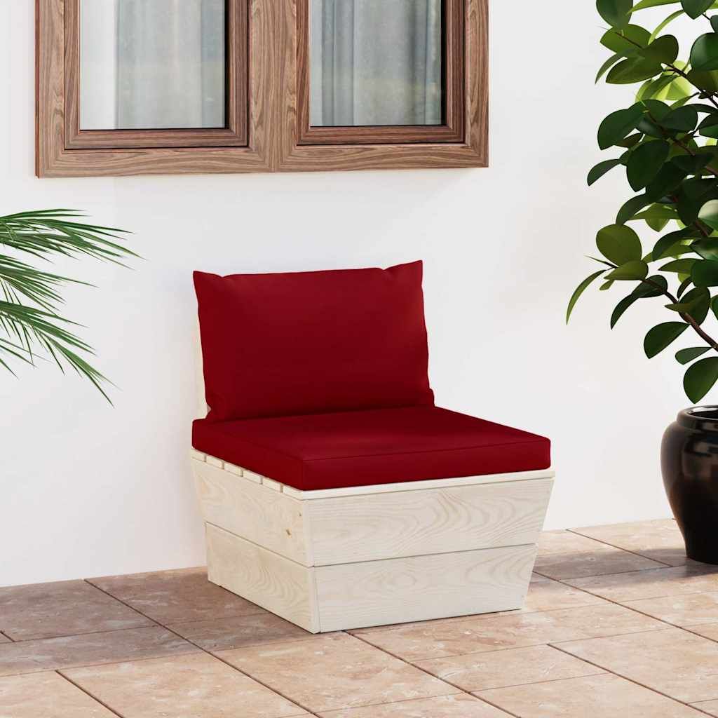 Divano Centrale da Giardino su Pallet e Cuscini Legno di Abete vidaXL