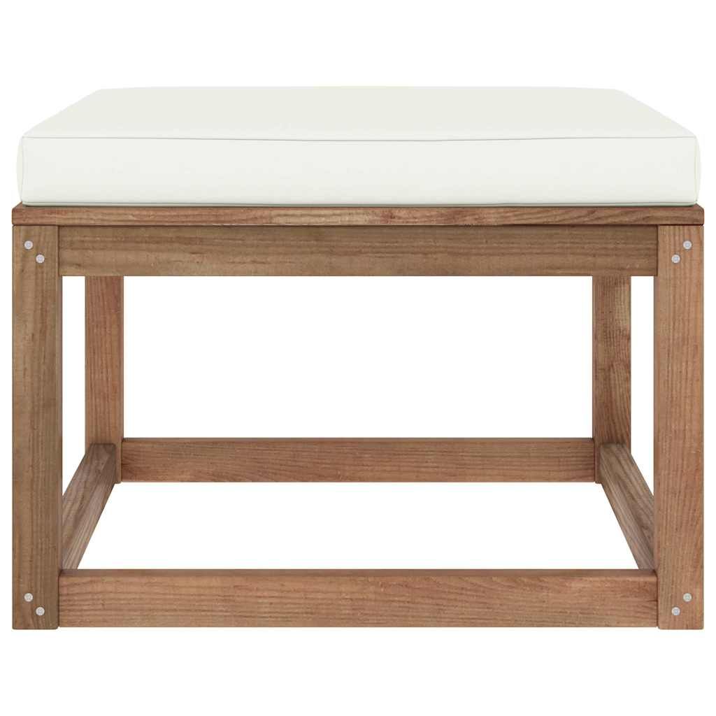 Poggiapiedi da Giardino con Cuscino Crema vidaXL