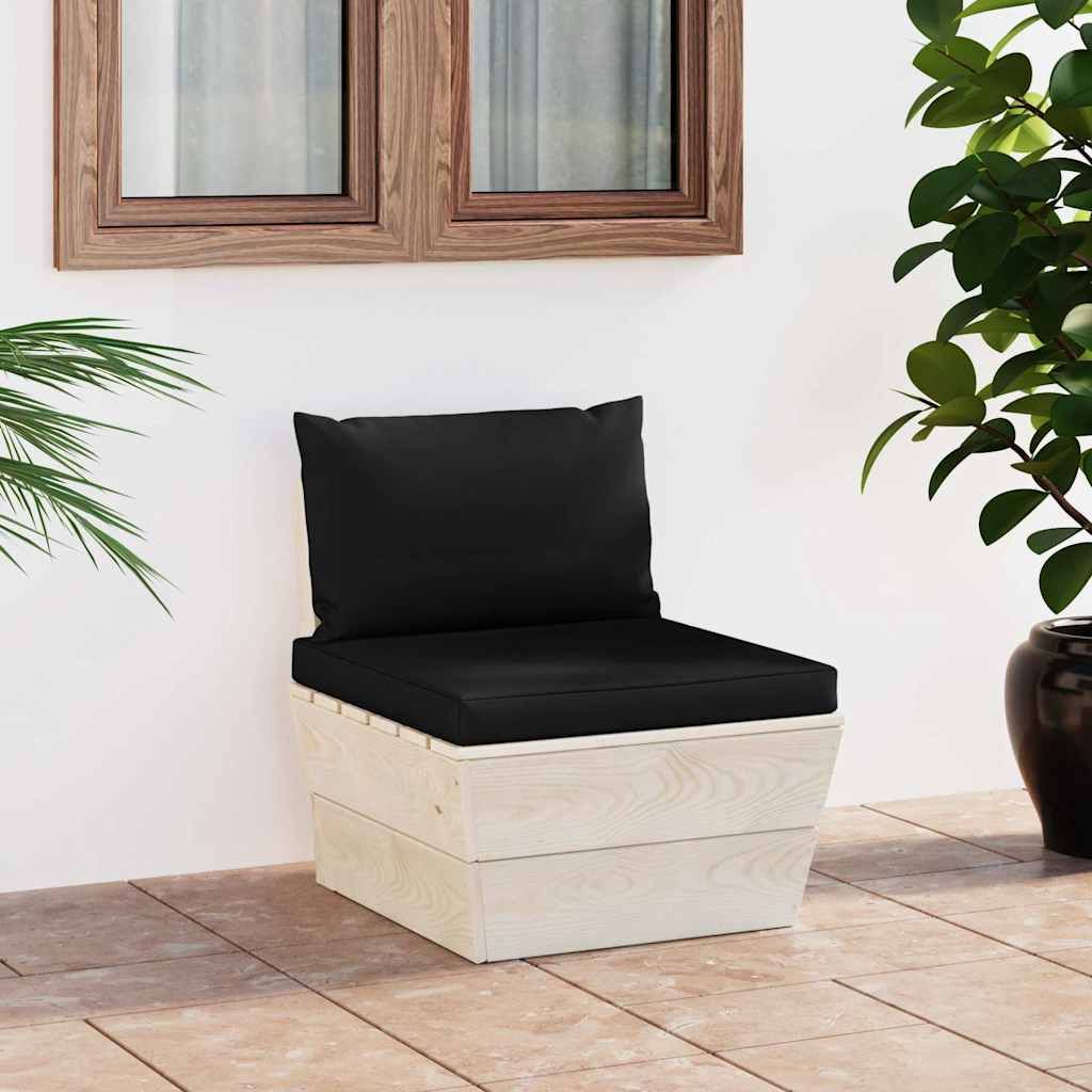 Divano Centrale da Giardino su Pallet e Cuscini Legno di Abete vidaXL