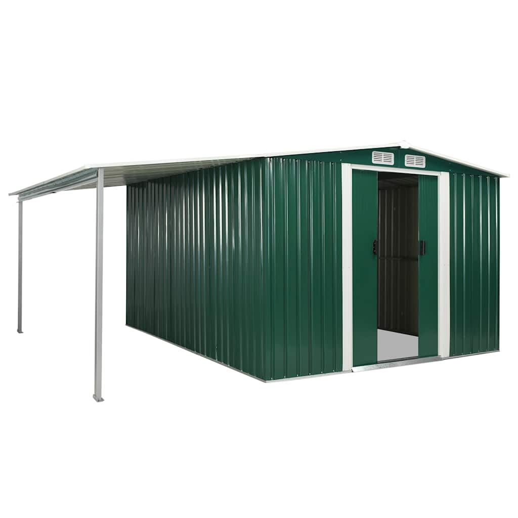 Capanno Giardino Porte Scorrevoli Verde 386x312x178 cm Acciaio vidaXL