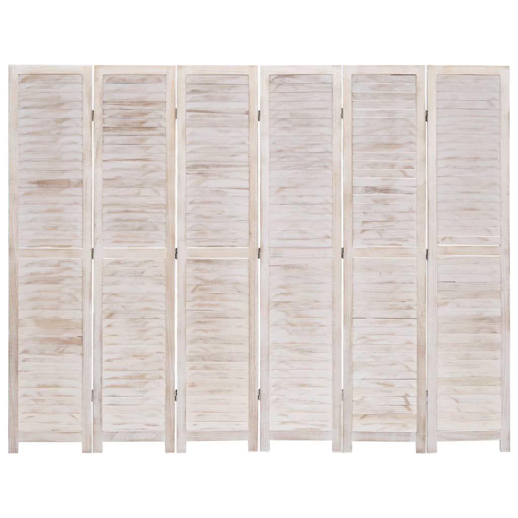 Divisorio a 6 Pannelli Bianco 210x165 cm in Legno vidaXL