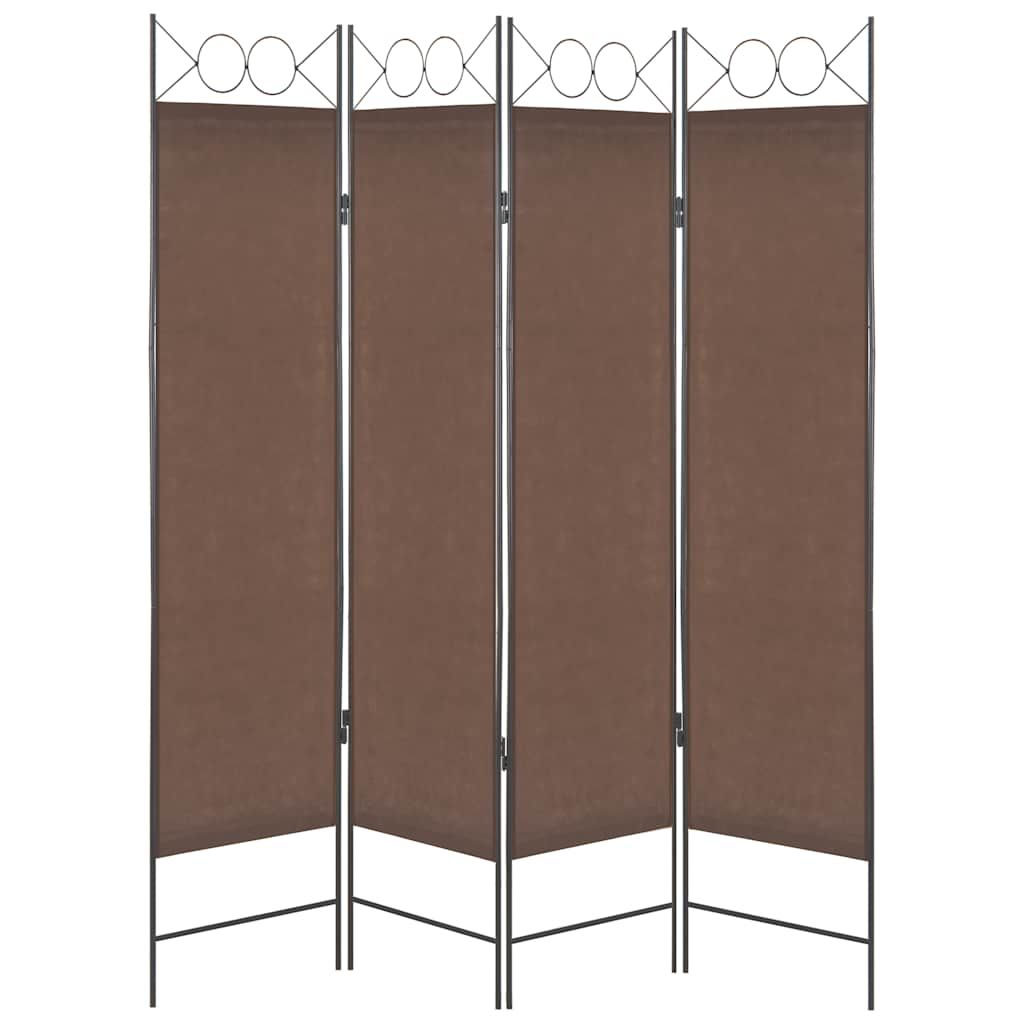 Paravento a 4 Pannelli Marrone 160x180 cm vidaXL