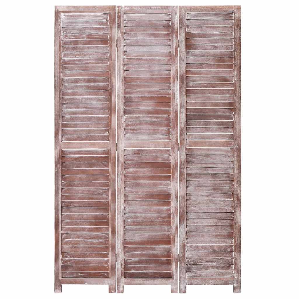 Divisorio a 3 Pannelli Marrone 105x165 cm in Legno vidaXL
