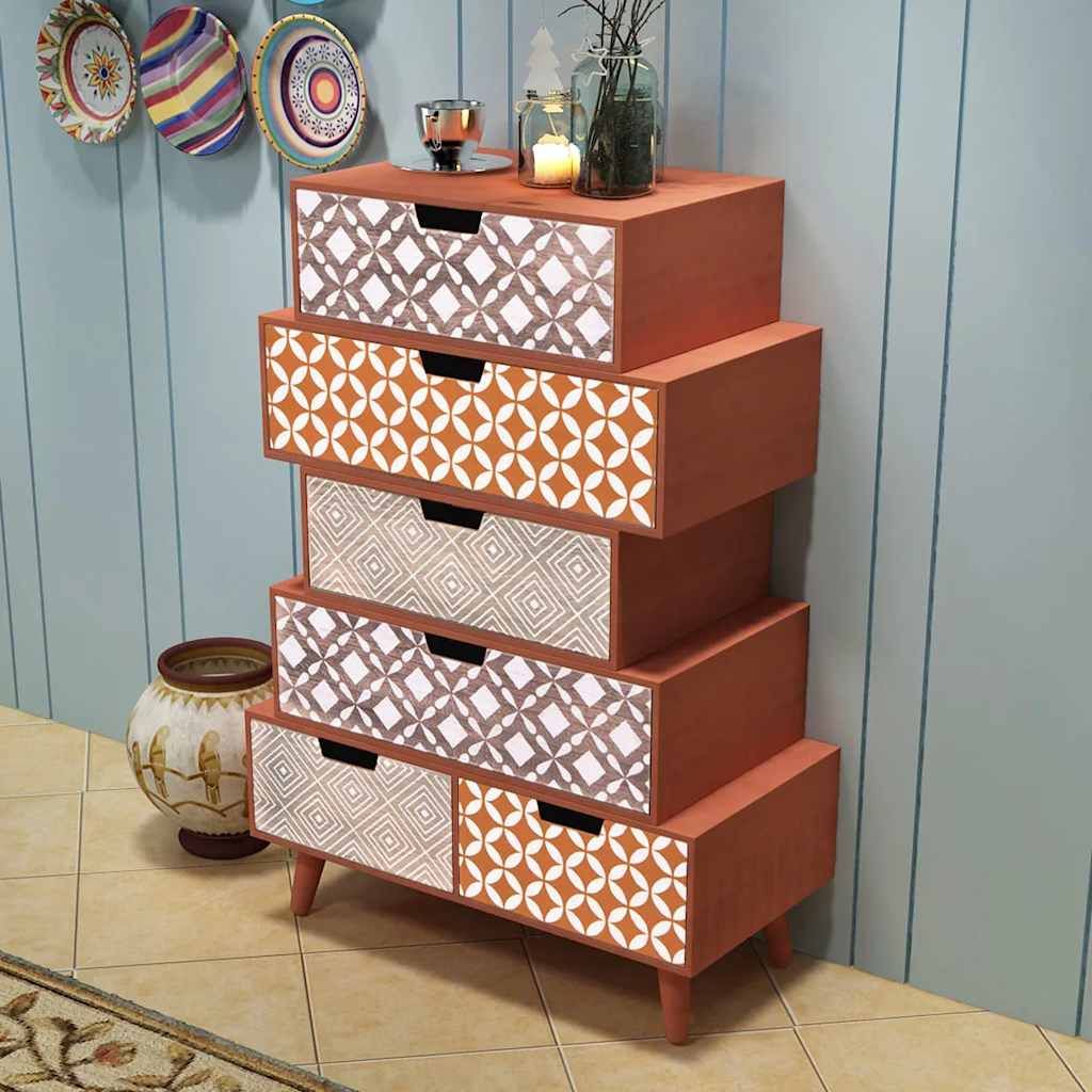 Mobiletto con 6 Cassetti Marrone vidaXL
