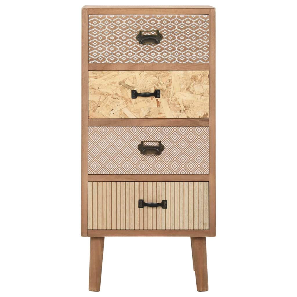 Armadietto Laterale con 4 Cassetti Marrone 34,5x30x74,5 cm MDF vidaXL