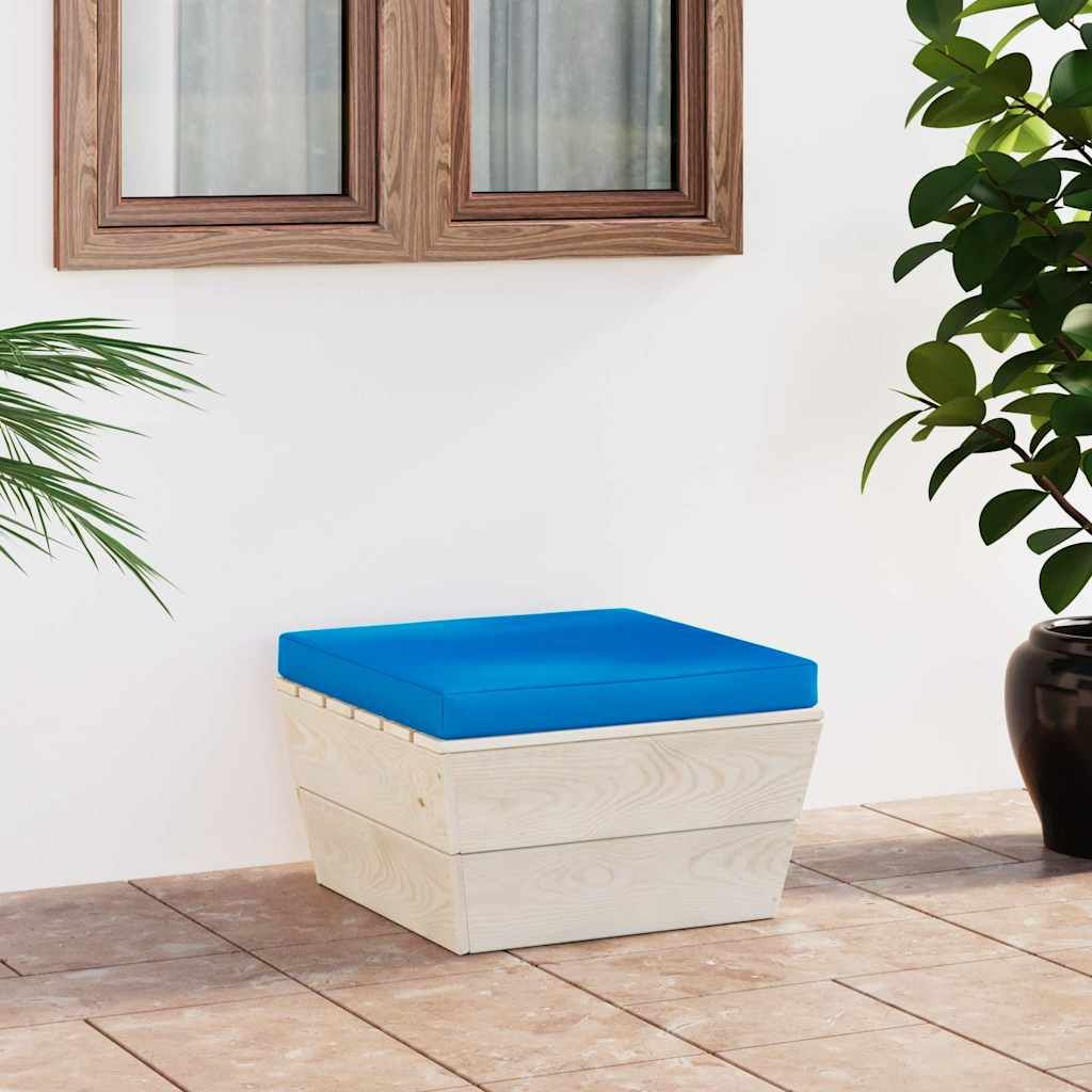 Ottomana da Giardino su Pallet con Cuscino in Legno di Abete vidaXL
