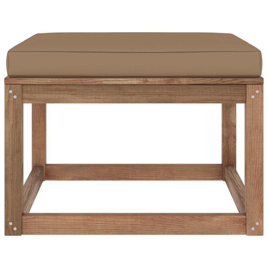 Poggiapiedi da Giardino con Cuscino Grigio Talpa vidaXL