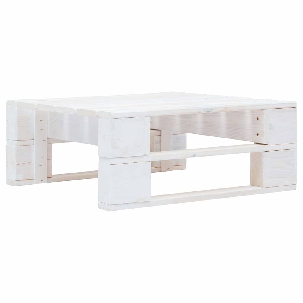 Ottomana da Giardino Pallet in Legno di Pino Impregnato Bianco vidaXL