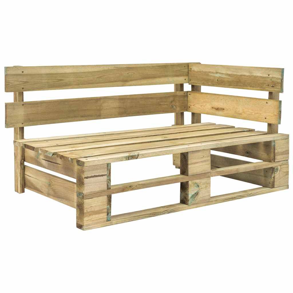 Divano Angolare da Giardino Pallet Legno Pino Impregnato Verde vidaXL