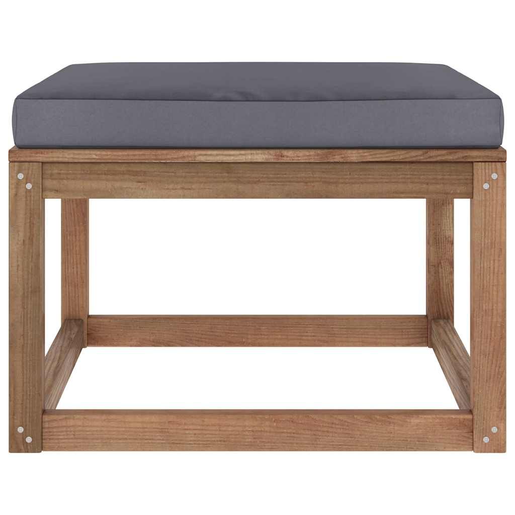 Poggiapiedi da Giardino con Cuscino Antracite vidaXL