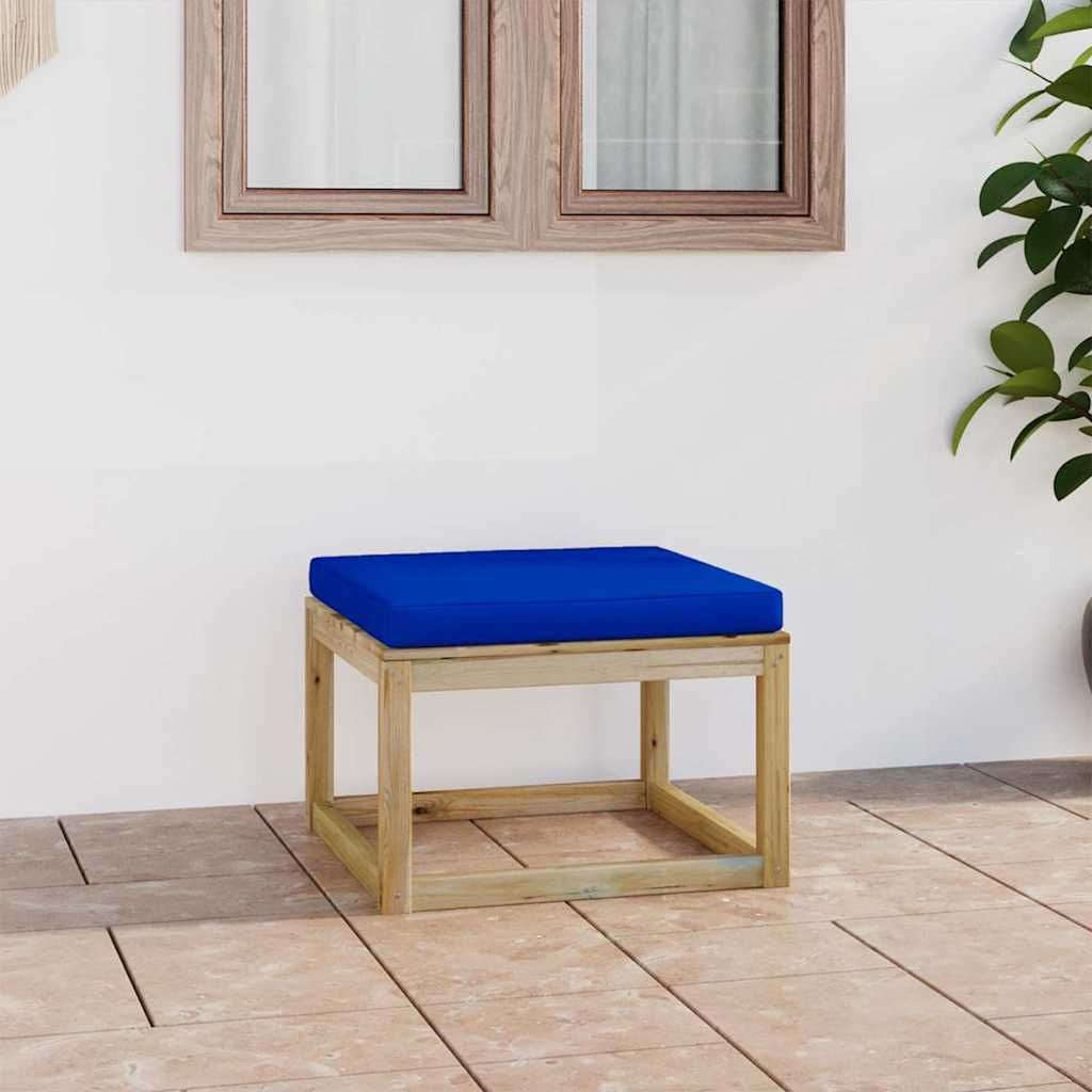 Sgabello da Giardino con Cuscino Legno Pino Impregnato Verde vidaXL