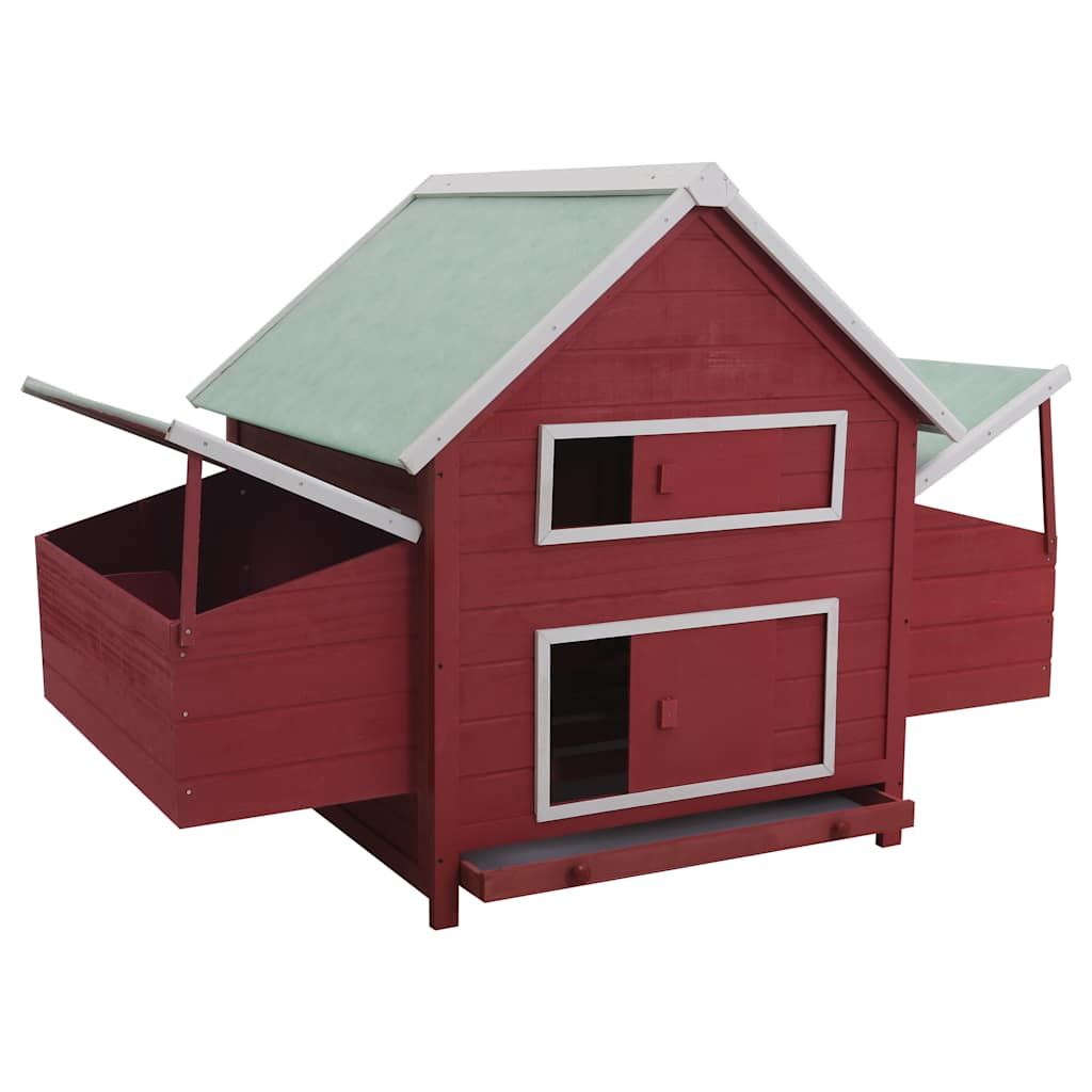 Pollaio Rosso 157x97x110 cm in Legno vidaXL