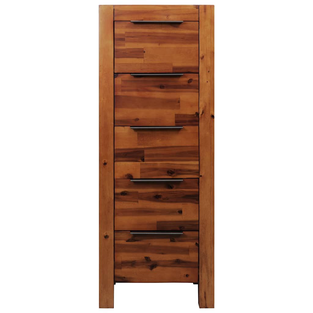Cassettiera in Legno Massello di Acacia 45x32x115cm vidaXL